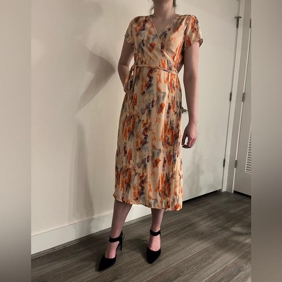 Halogen Pink Watercolor Maxi Tie Dress - Picture 3 of 5